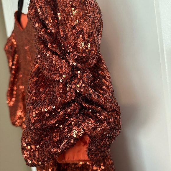 Anthropologie Copper Sequin Top - Picture 3 of 5